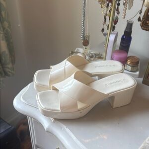 Jeffery Campbell Cream Women's Heeled Sandals